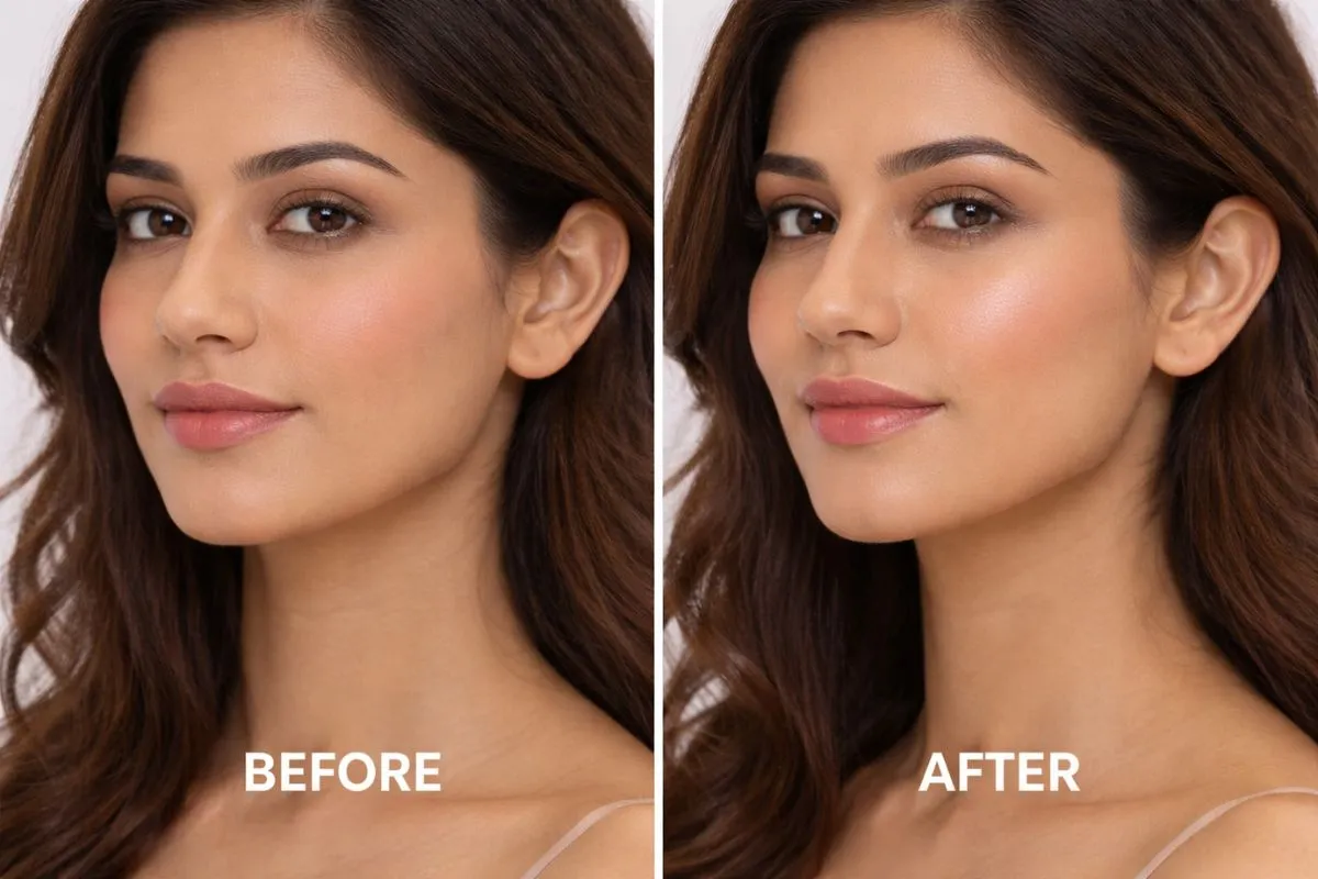 Dermal fillers Karachi before and after face results showing natural volume and contour enhancement