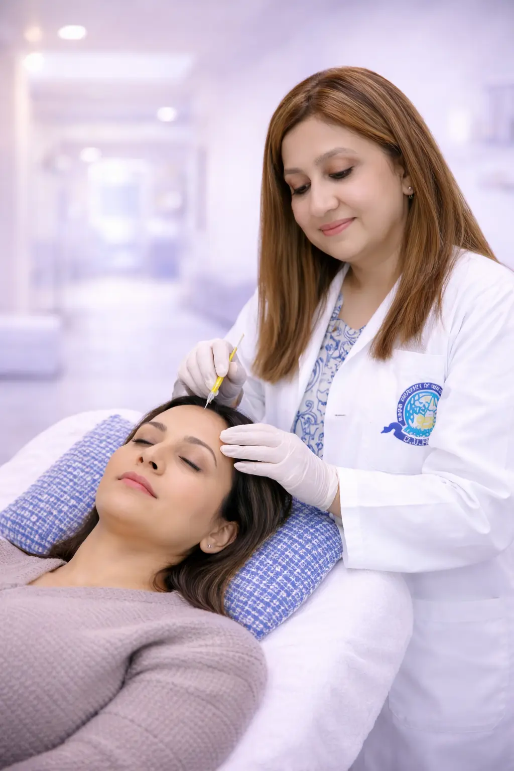 Dr Hina Sohail dermatologist in Karachi performing skin treatment at Skin Studio