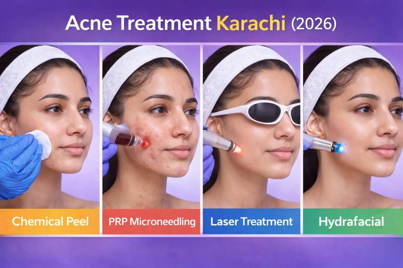 Acne Treatment Karachi Options 2026 Acne treatment Karachi options including chemical peel PRP microneedling laser and Hydrafacial