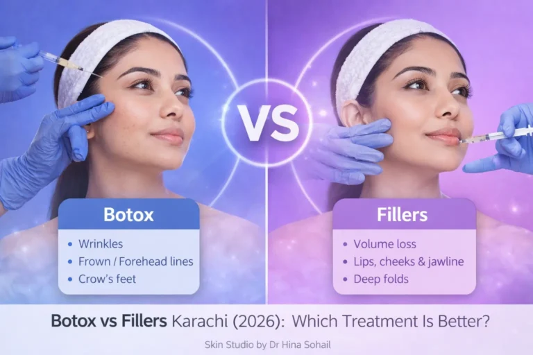 Botox vs fillers Karachi comparison for wrinkles facial volume and anti aging treatment